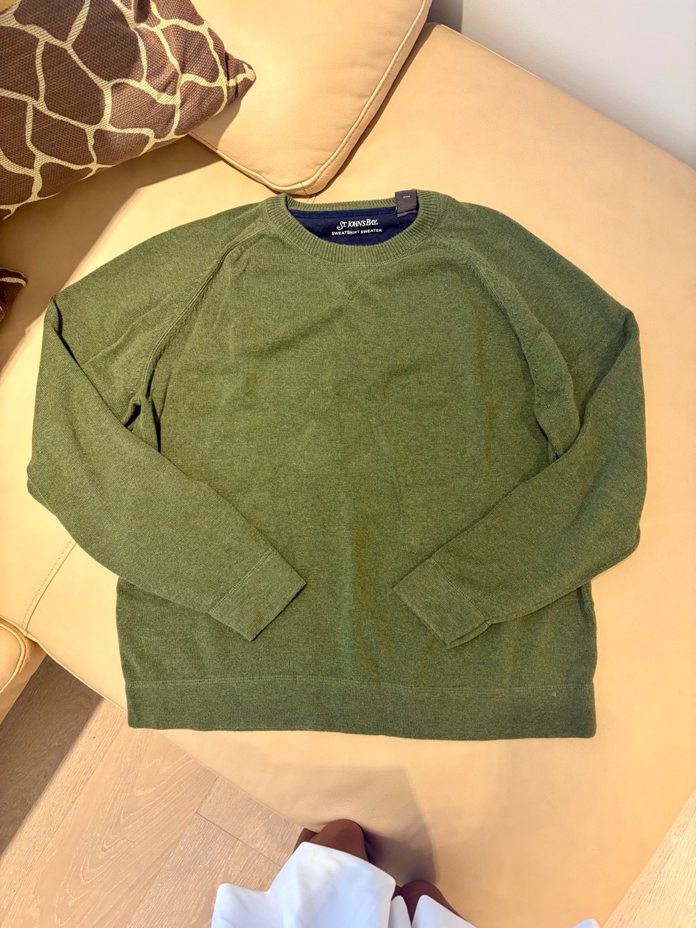 St. John's Bay Olive Crewneck Sweater for Men